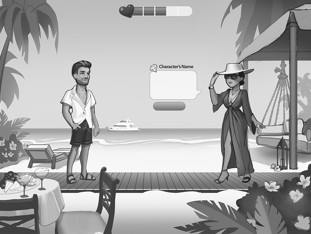 characters_bw_concept_Kim_Kardashian_glu_interactive_story_2d_art_outsourcing_studio_love_villa_fusebox_episode