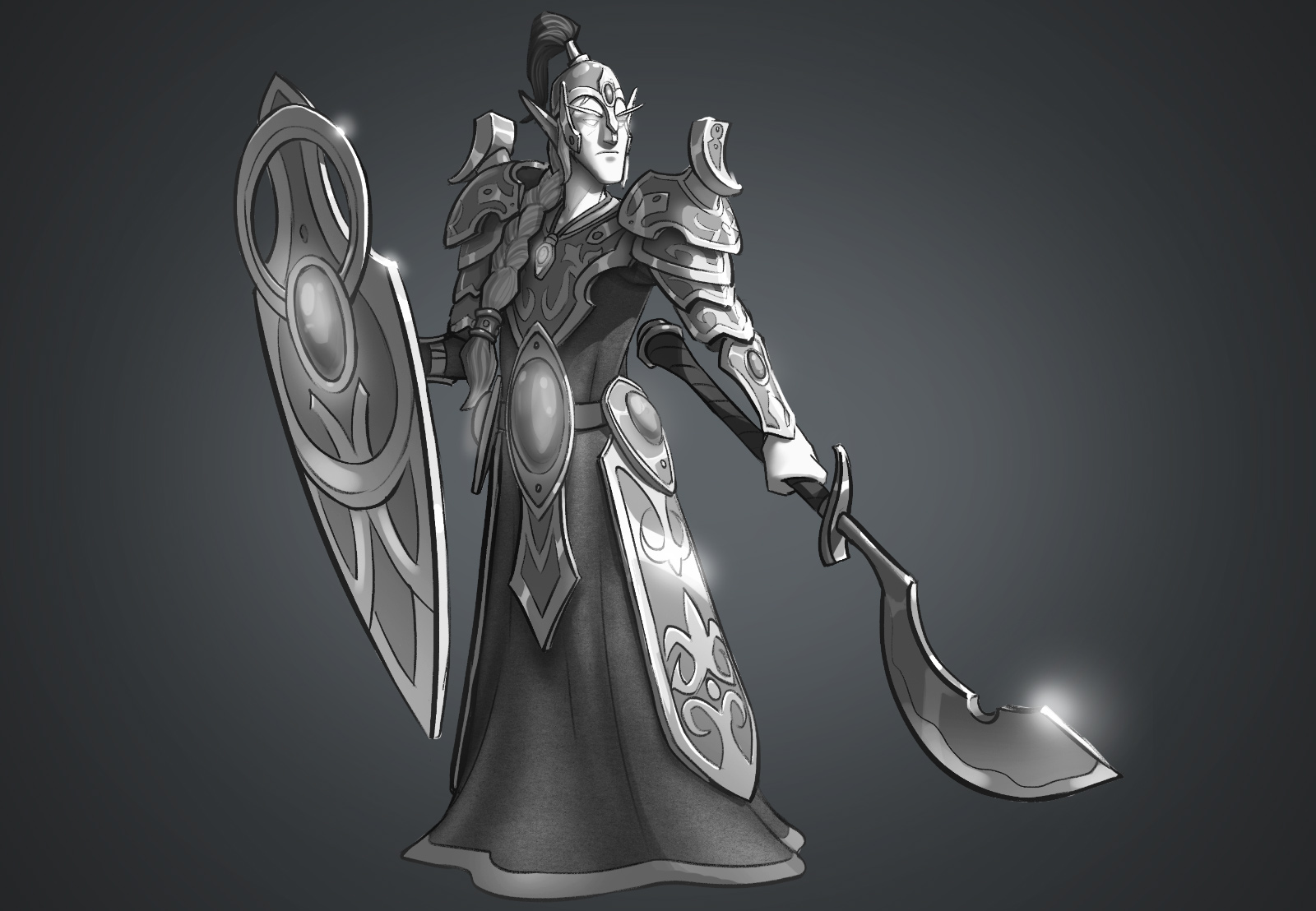 elf warrior character 2d concept art for games game concept art 3d game concept art outsourcing