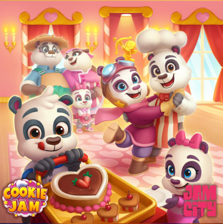 Jam City Cookie Jam Blast art Panda Cartoon Character match 3 Game Art Illustrations