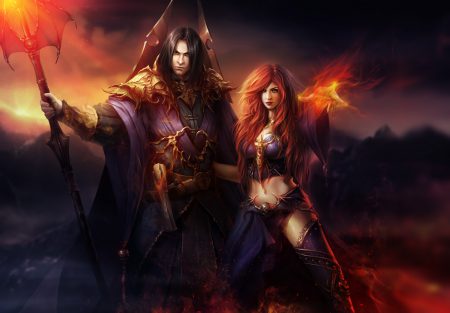 man and woman fantasy art