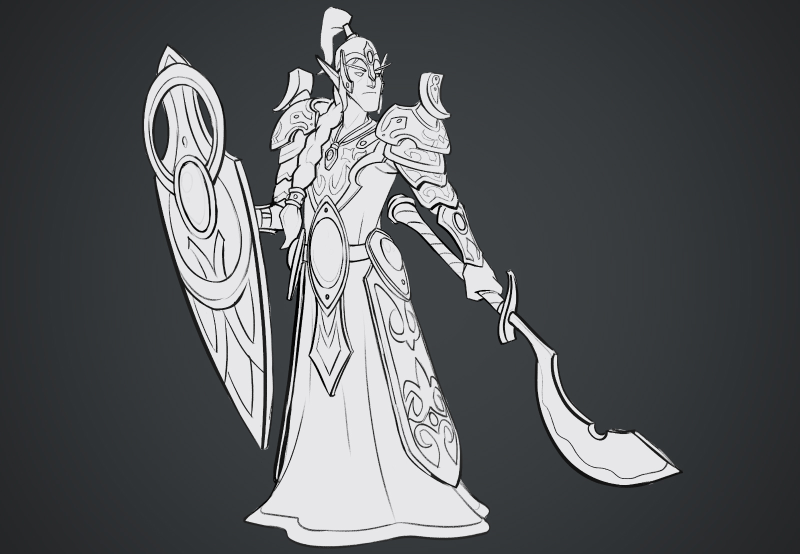 warrior elf characters 2d concept art for game concept artist for hire 3d concept artist