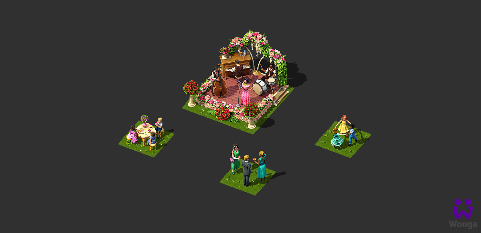 Wooga wedding ceremony 3d art props assets outsource