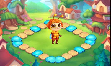 bee flying animation spine2D character design animation production outsourcing game art match3 puzzles 2d animation company King