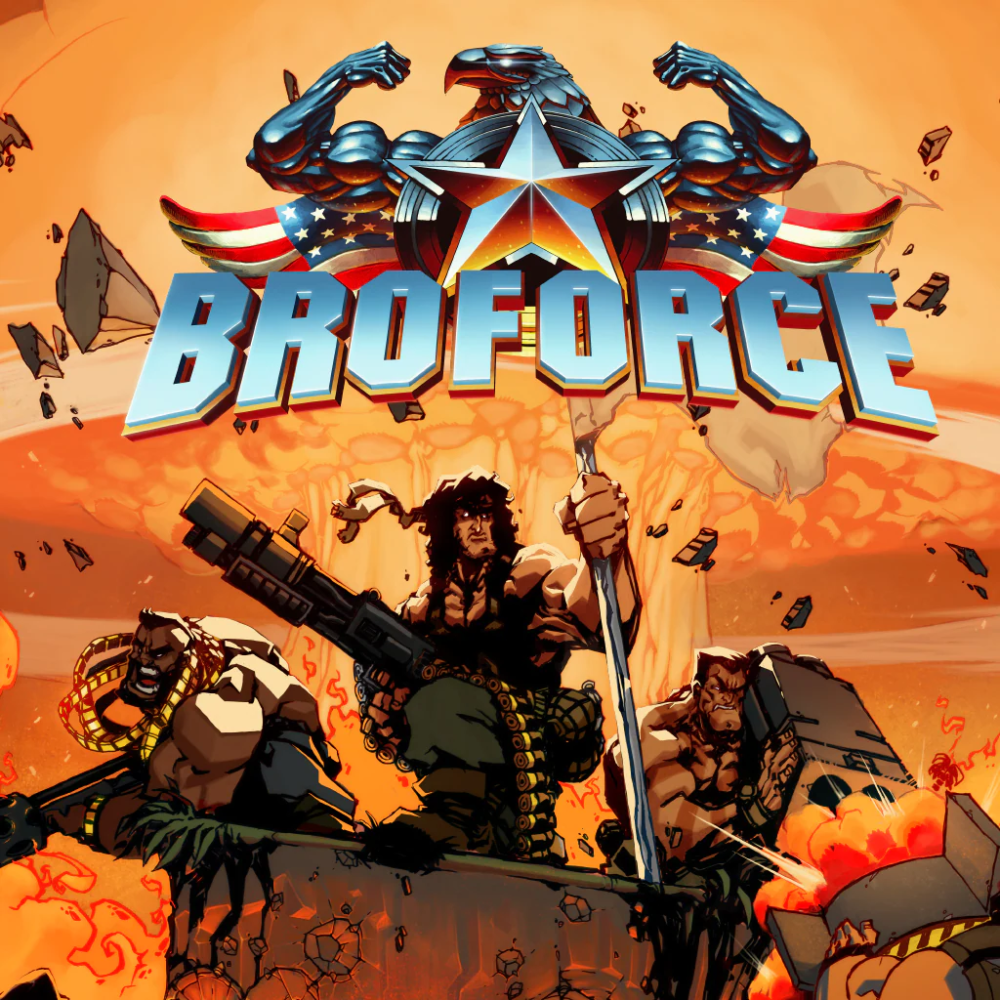 Broforce. A game in the style of old-school shooters with a side vie